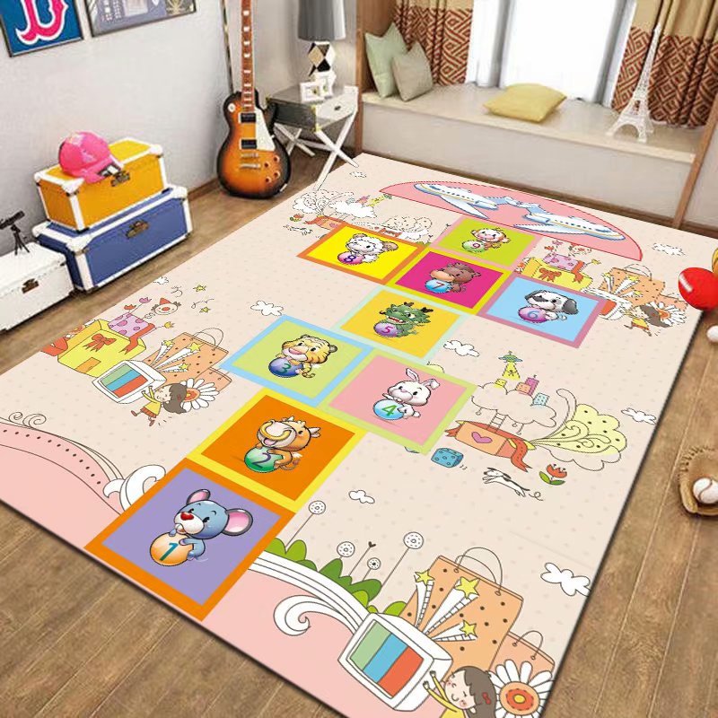 Alfombra para niños juego de rompecabezas tablero de ajedrez rejilla rayuela alfombra de piso dormitorio de dibujos animados tatami ventana Bahía creativa manta de noche