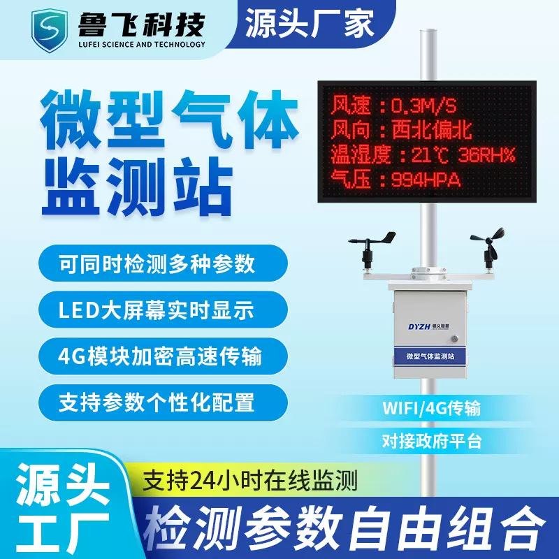 微型气体监测站空气环境质量监测四气两尘在线检测气体指标监测