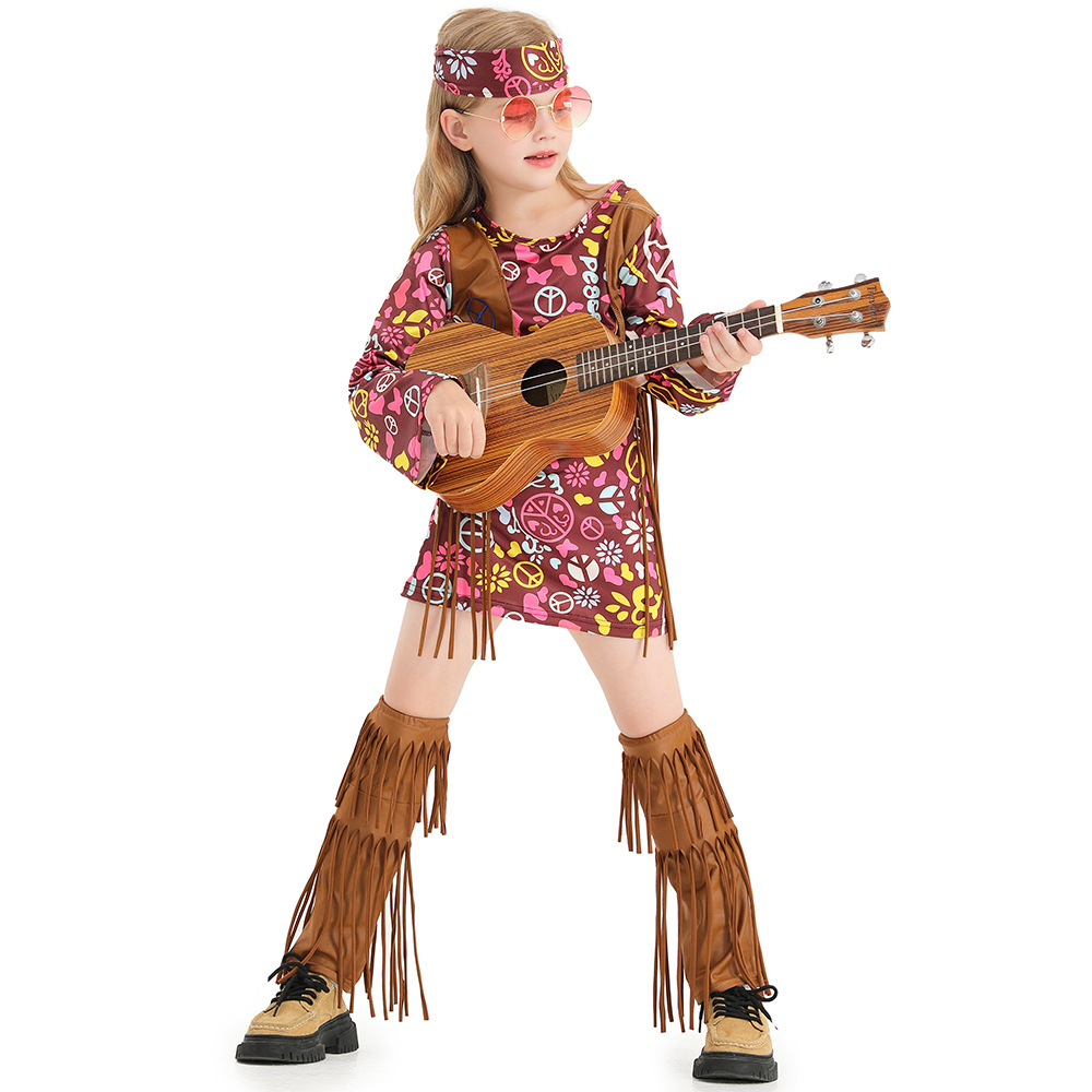 Halloween Carnival Stage Performance Girls Children's Concert Hippie…