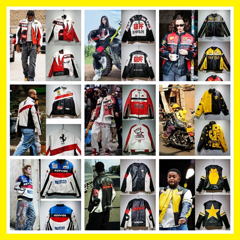 Harley Star Ducati F1 Embroidered Racing Suit Motorcycle Cycling Suit Leather Jacket Casual Long-Sleeved Winter Cotton Suit