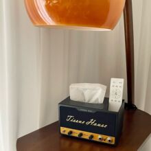 复古音箱多功能家用纸巾盒桌面吉他拨片收纳简约高级卫生间抽纸盒