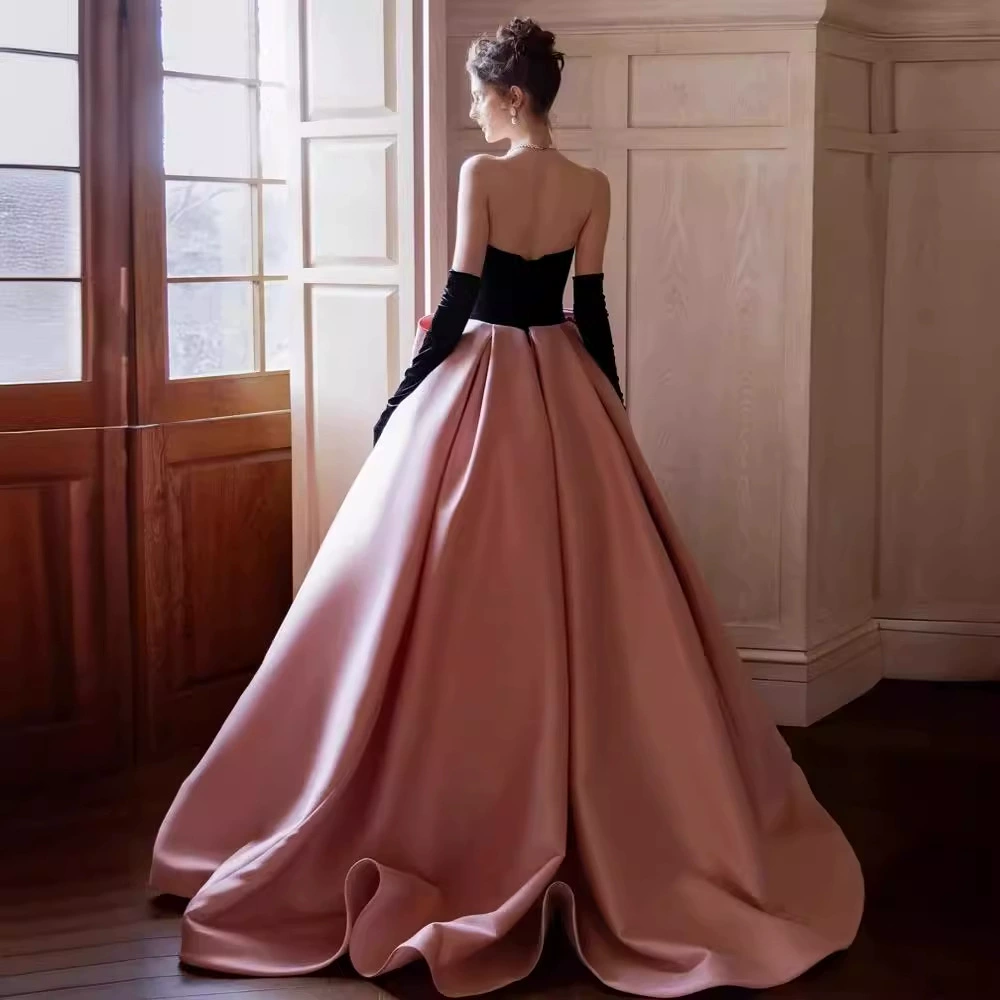 Elite fuchsia evening dress, french style, high-quality style