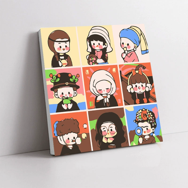Handmade Acrylic Canvas Art Print, Square 20×20 / 30×30 cm, Sealed Backing, Giftable Designs