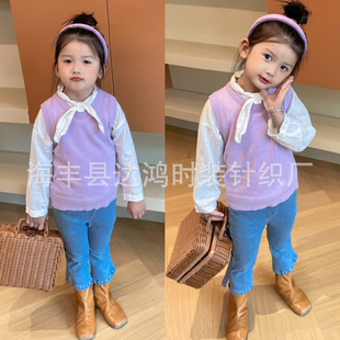 Spot new Korean version of men's and women's children's clothing cotton vest autumn and winter with a thin base shirt sweater sweater a generation of hair