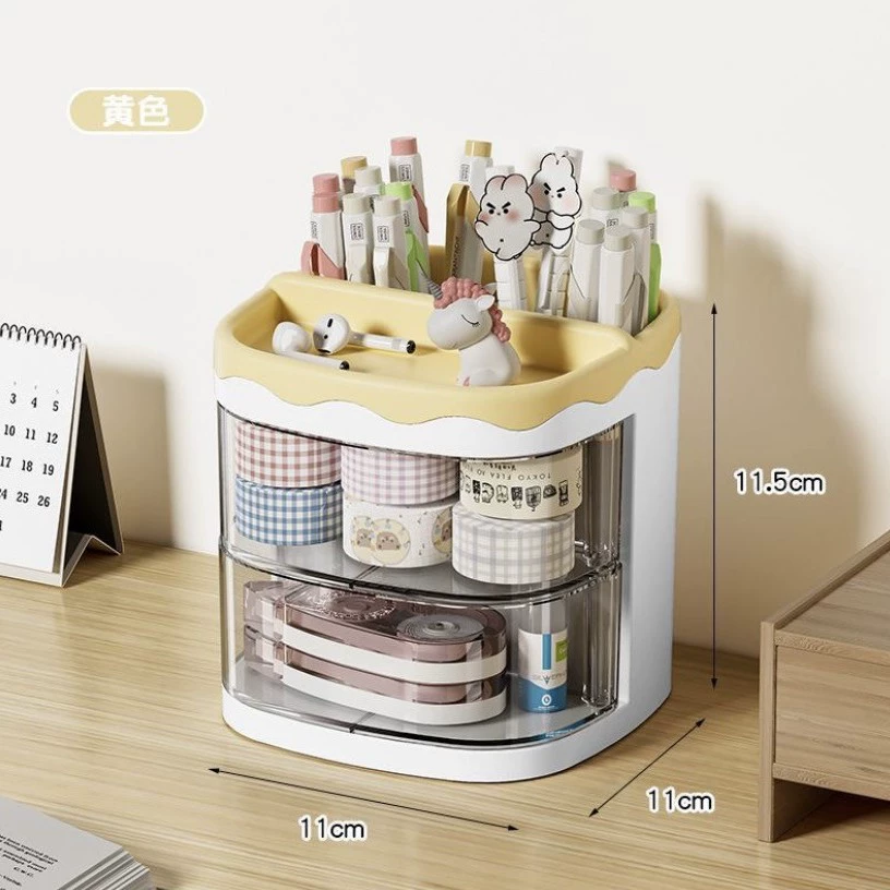 Stationery Combination Drawer Box, HIPS/Polystyrene/PP, 1–3 Drawers, Desk Organizer