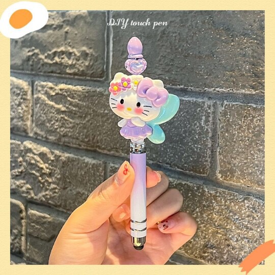 Niños hechos a mano diy teléfono móvil cuentas lápiz de pantalla táctil lápiz de lápiz de lápiz