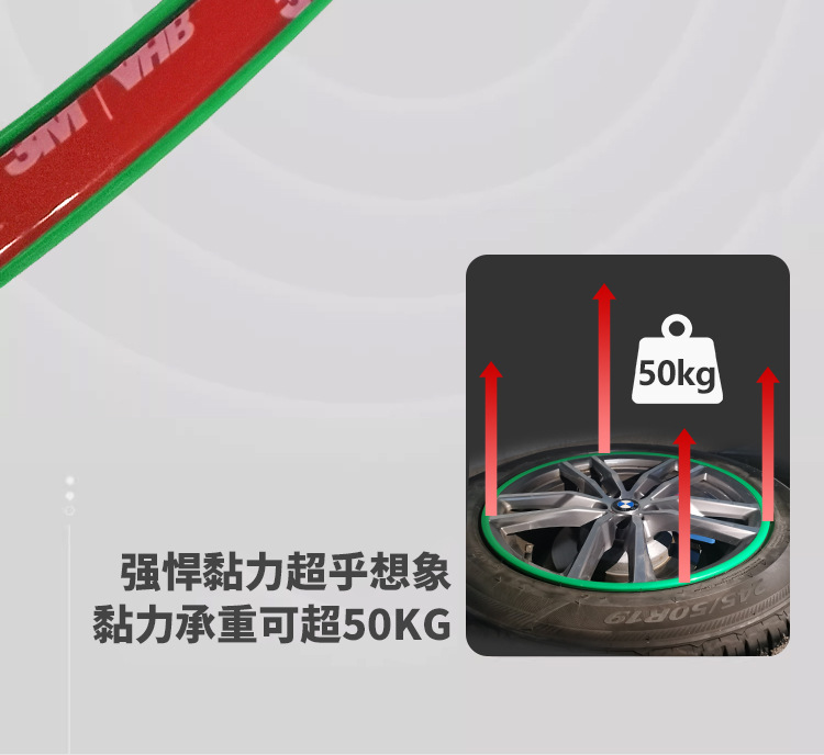 【Abs Plastic Material】New Style Adhesive One-Piece Car Wheel Hub Anti-Scratch Decorative Protective Ring