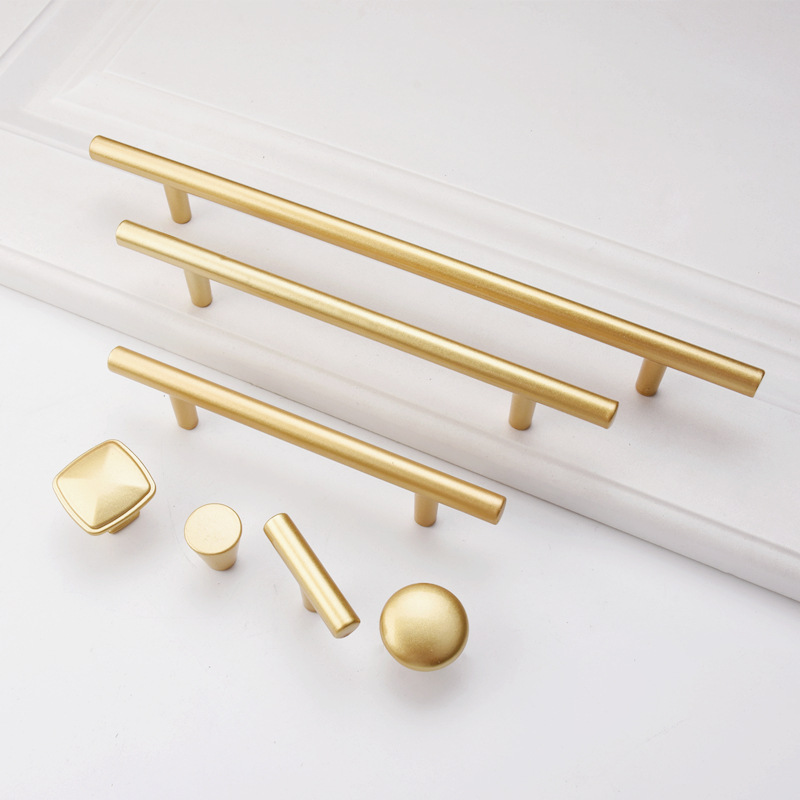 金色鋁合金拉手現代櫥櫃衣櫃鞋櫃五金單孔抽屜拉手黑色美式門把手