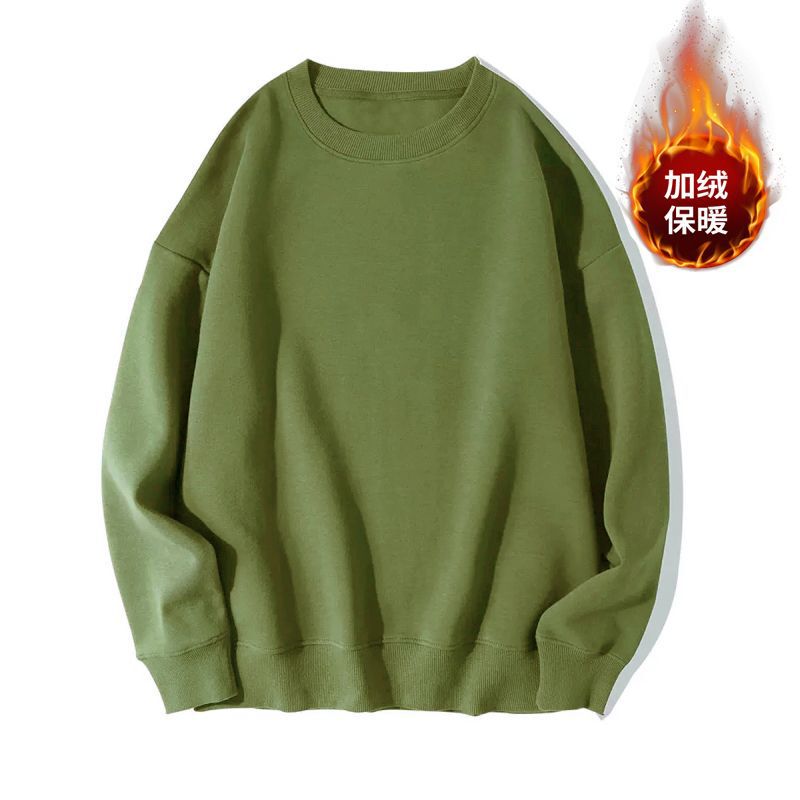 跨境秋冬外套韩女式卫上衣服圆领纯色卫衣宽松长袖t恤卫衣定制男|undefined