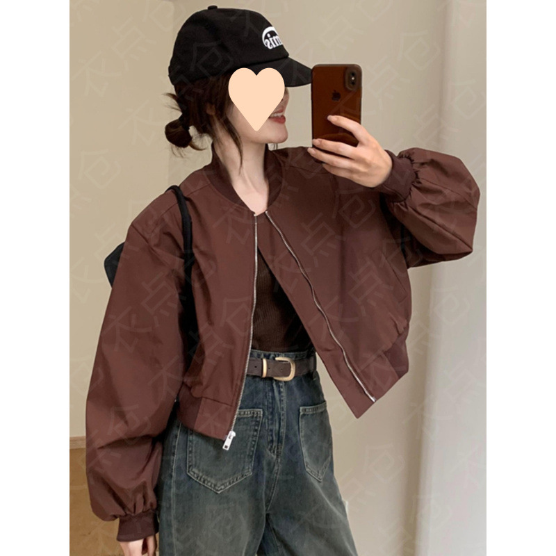 氣質時尚小個子棒球服2025春新款韓版顯瘦設計短款百搭上衣外套女