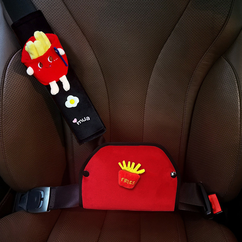 Fleece Protector, Child Safety Belt Adjuster, Anti-Neck Strangulation Shoulder Protector, Cute Cartoon Car Accessories