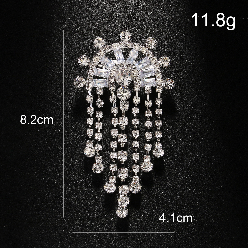 Spilla elegante con nappe in strass da donna zircone prezioso_voghion.com