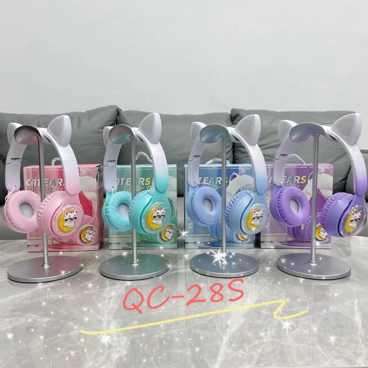 Cross-Border New Space Capsule Cat Ear Head-Mounted Bluetooth Headset Ultra-Long Battery Life Gaming Gift Headset