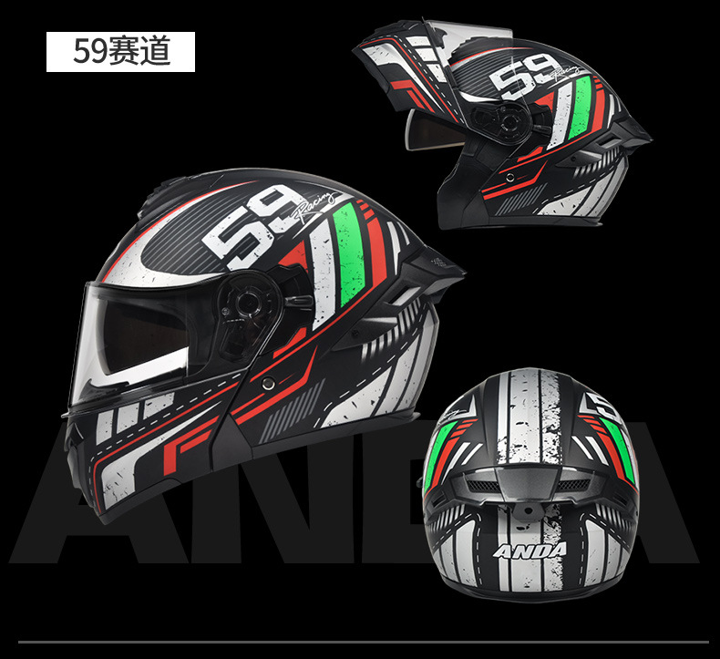 Ad Electric Motorcycle Helmet Men's and Women's Winter Motorcycle Safety Helmet All-Season Full-Face Helmet 3C Certified Open-Face Helmet