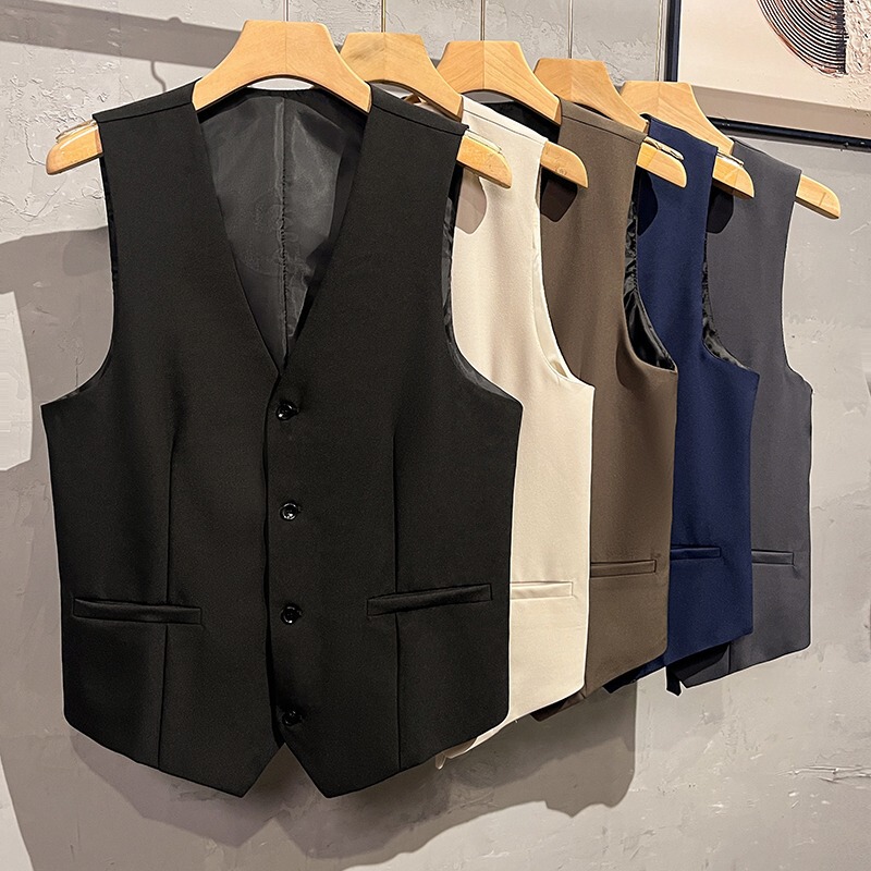 Plus Large Size Men's Suit Vest Western Style British Style Wedding Korean Style Slim Fit Best Man Suit Vest