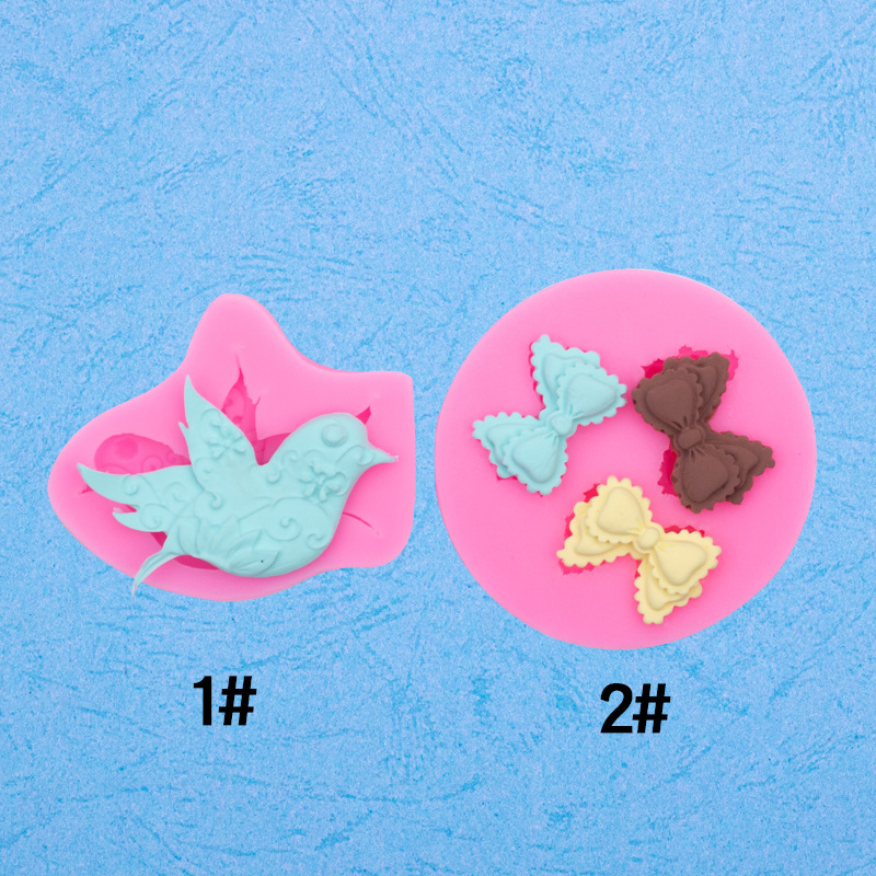 Paloma pájaro arco forma molde de silicona fondant cake chocolate DIY hornear epoxi Decoración