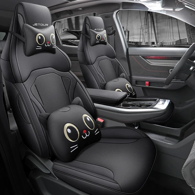 Perforated Leather Special Seat Cover, Modelə uyğun (Original) oturacaq örtükləri - interstellar-black-cartoon-version-note-the-model-year-rear-half-pack