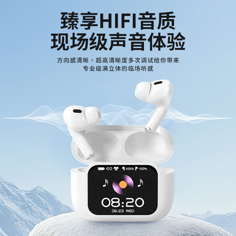 AI翻訳機能付きBluetoothイヤホン、多言語対応、フルカラー画面、ノイズキャンセリング、リアルタイム通訳、インイヤー型翻訳イヤホン、越境対応|undefined