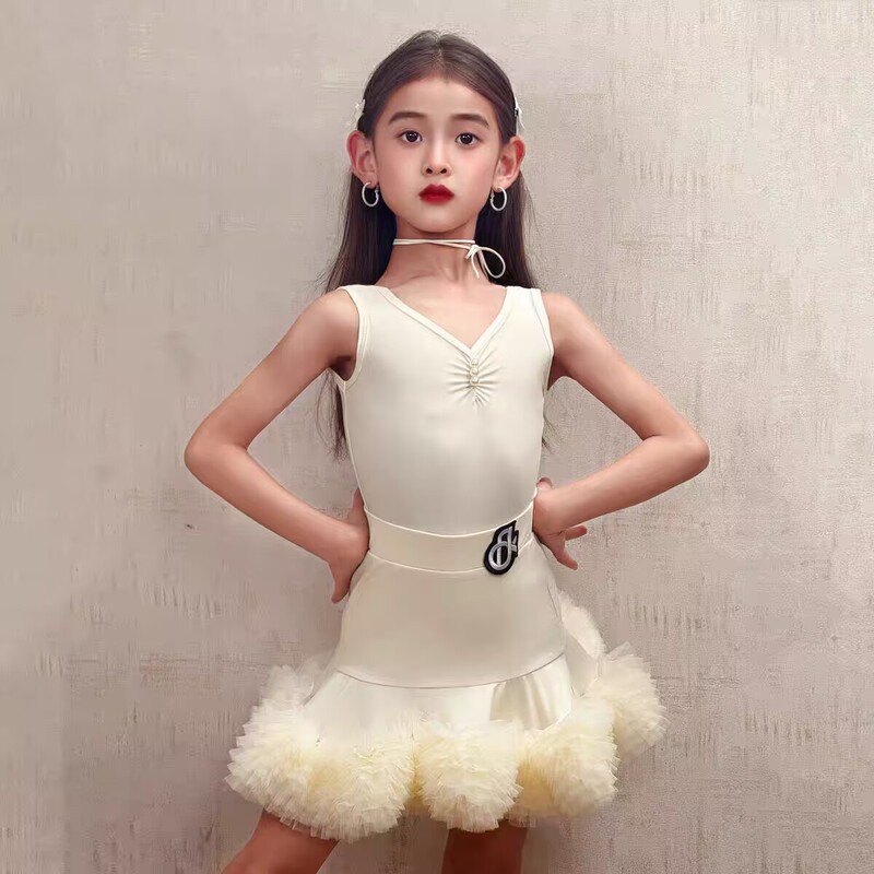 ラテンダンス服女の子 2025 新しいハイエンド子供練習服子供のパフォーマンス服スーツ|undefined
