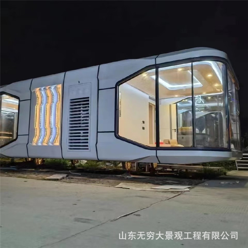 Contenedor integrado Casa Hotel sala de sol B & B camping Apple cápsula móvil espacio habitable cápsula refugio inteligente