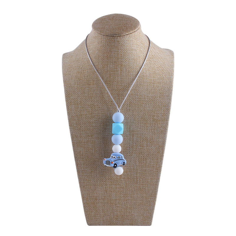 Bebé molar mordedor perlas colgante masticable colgante accesorios de ropa de los niños de dibujos animados animal colgante mordedor collar