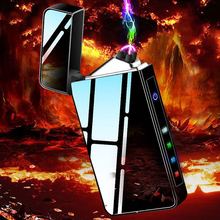 网红新款情人节礼物送男友充电打火机双电弧创意个性私人刻字照片