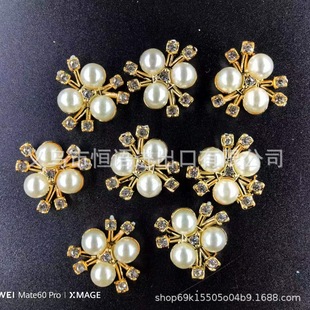 Plastic Three Pearl Flower Heart Bow Accessories Shoes Bags Belts Headwear Flower Hole Shoe Accessories Antique Style