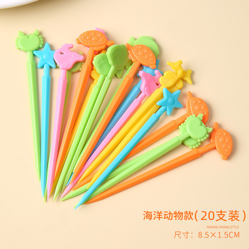 Cartoon water fork cute small animal decoration visa plastic fruit…