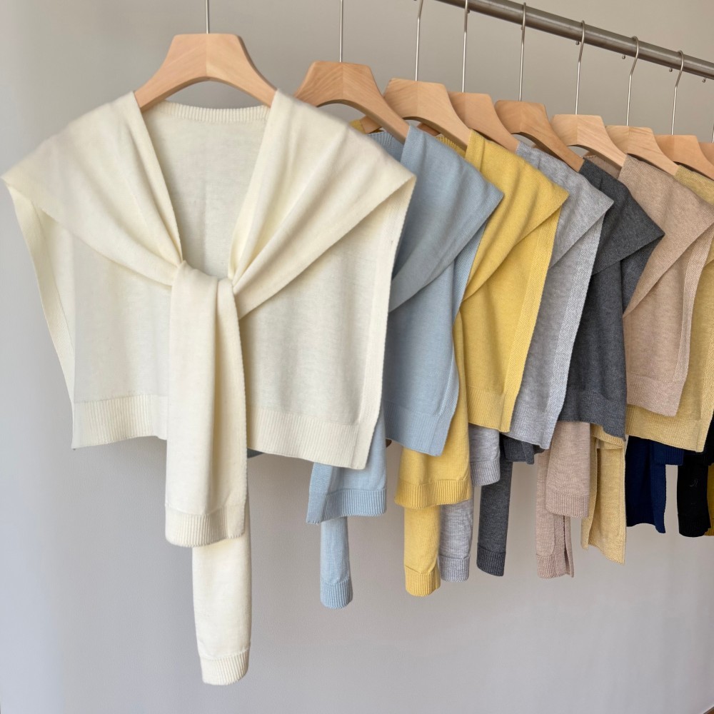 Korean-Style Versatile T-Shirt Paired with a Woolen Shawl for Spring and Summer Air-Conditioned Rooms, Neck-Protecting Vest, Scarf, and Knitted Shawl for Outerwear