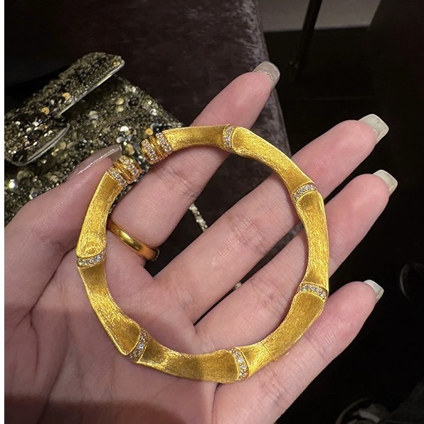 Red Riding Book Explosive Rich Bamboo Bracelet Satin Silk Sense Micro Inlay Brushed Bracelet Women's Light Luxury Niche Design