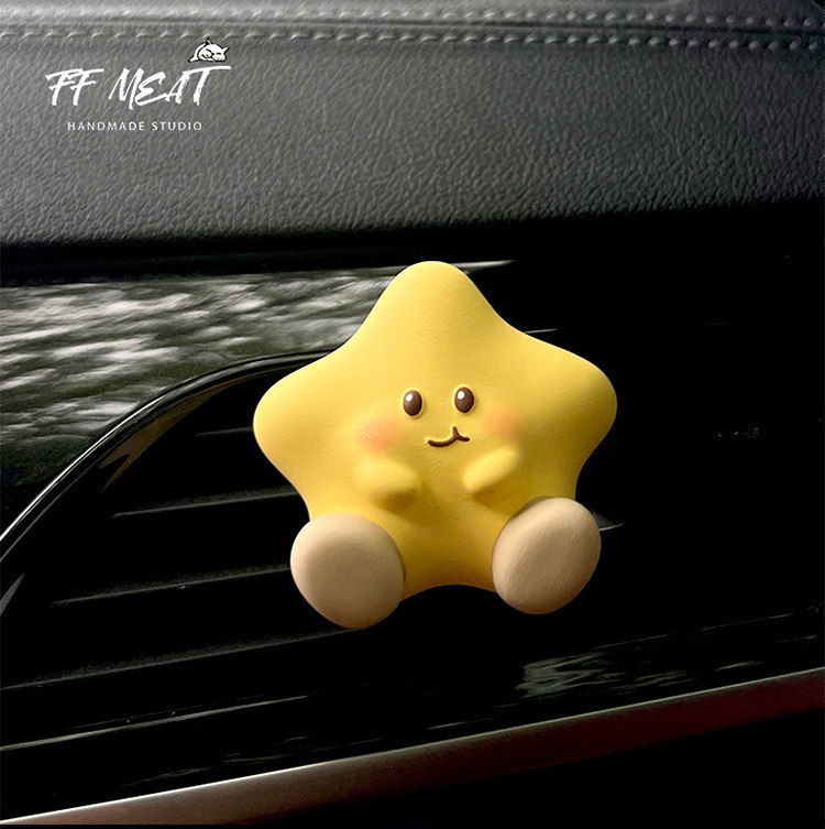 Car Air Freshener with Cute Chubby Star and Cloud Designs for Baby, Car Dashboard Vent Diffuser Decoration Gift