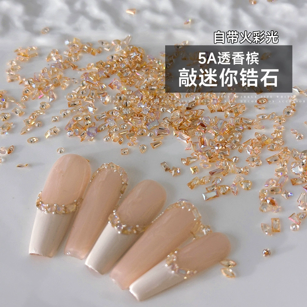 Супер мини-маникюр циркон 5A цвет шампанского ультра-мерцающий лед
