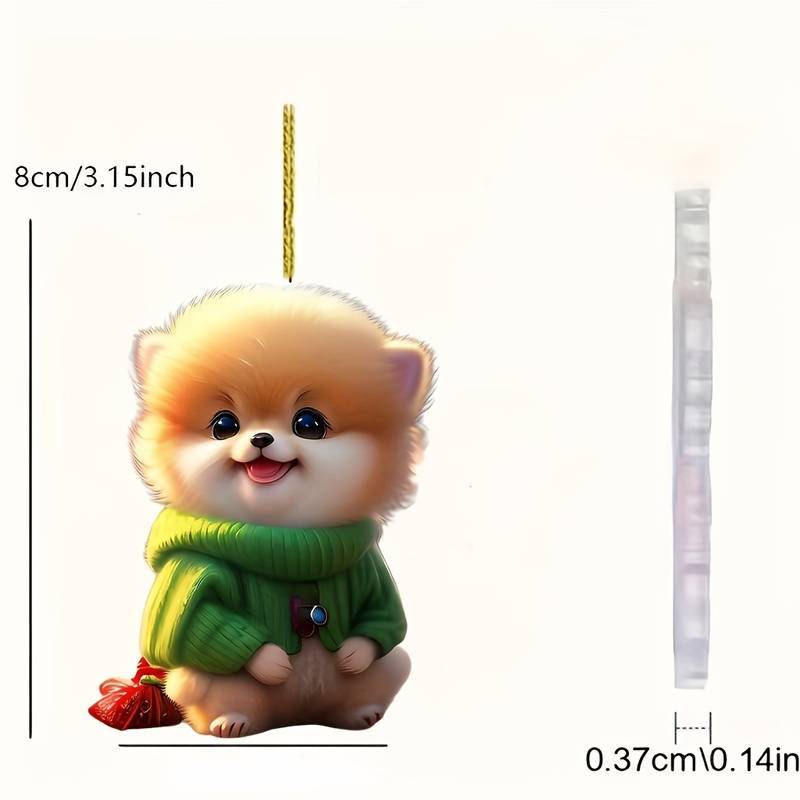 Nuevos productos de peluche lindo perro regalo colgante acrílico plano transfronterizo automóvil espejo retrovisor interior decoración colgante