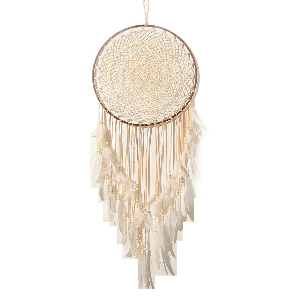 Богемный большой Ловец снов свадебное украшение Гостиная перо висит креативный колокольчик на стене