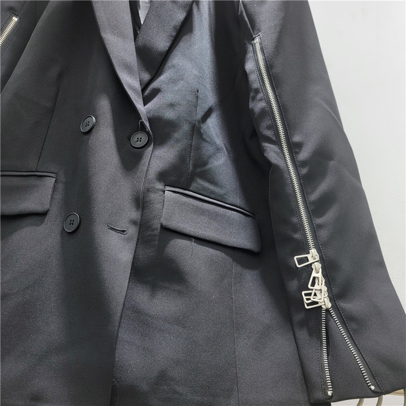 Chaqueta de Traje para Mujer de Algodón y Poliéster con Manga Larga y Cuello de Traje