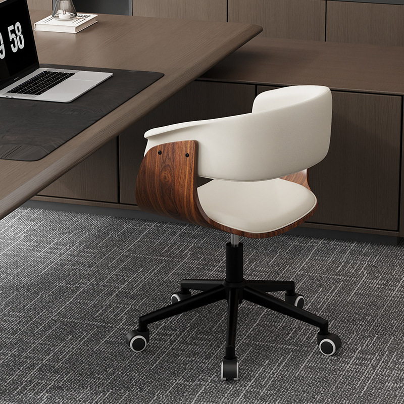 Silla de computadora de madera maciza doméstica pequeña sala de estudio silla giratoria silla elevadora de oficina silla IMS simple