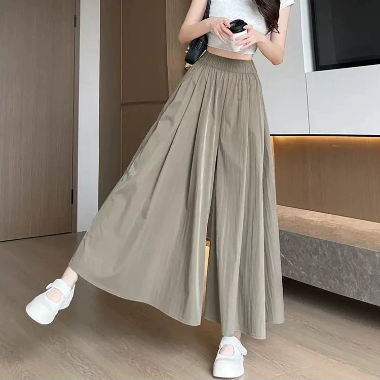 Женские брюки-кюлоты Yamamoto с высокой талией, длинная юбка из ледяного шелка