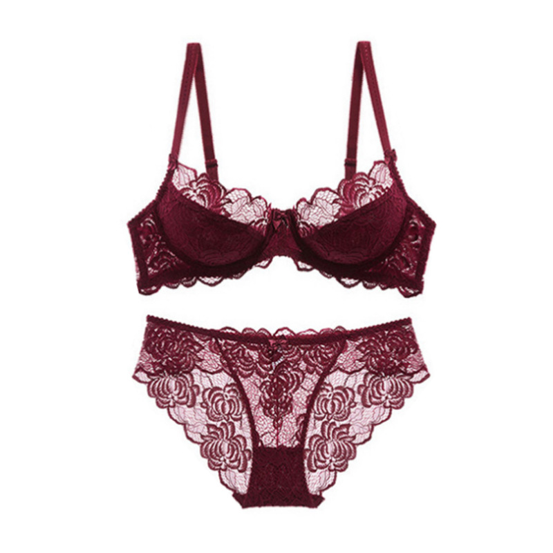Sujetador de encaje sexy traje europeo y americano chica caliente pura quiere empujar hacia arriba el pecho grande pequeño sujetador fino transpirable algodón circunferencia ropa interior