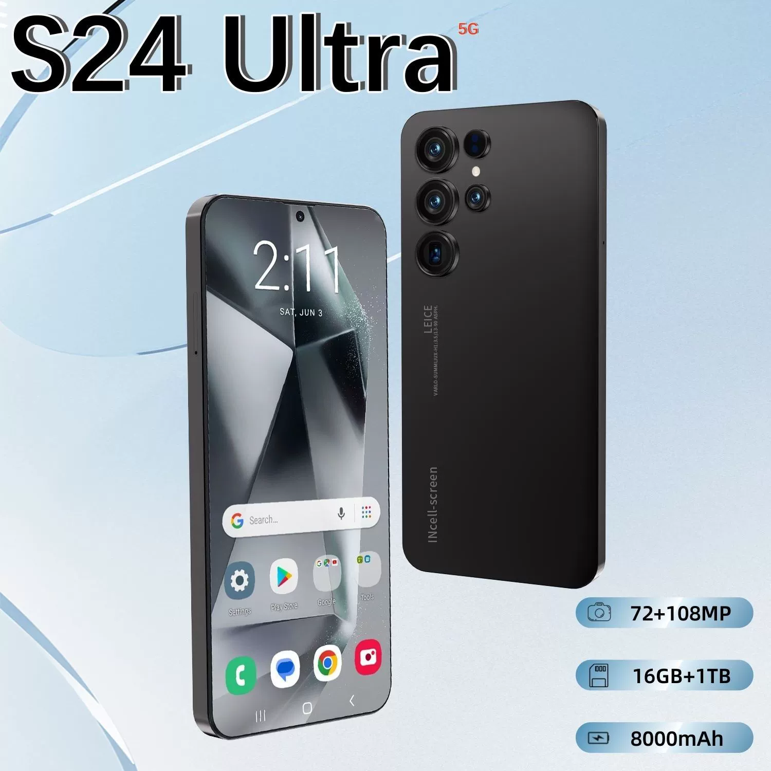 Смартфон (Cugo Kugo) S24 Ultra — 7.3-дюйма, Android 8.1, 2ГБ+16ГБ, варианты 3G