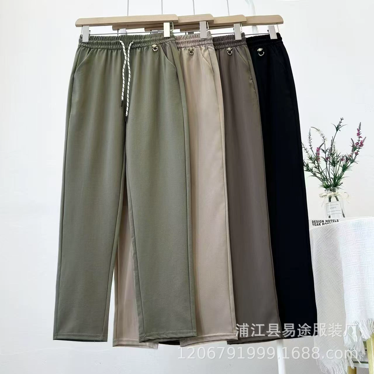 Летние новые быстрые сухие охлажденные мамы брюки для пожилых женщин эластичные мамы повседневные эластичные брюки