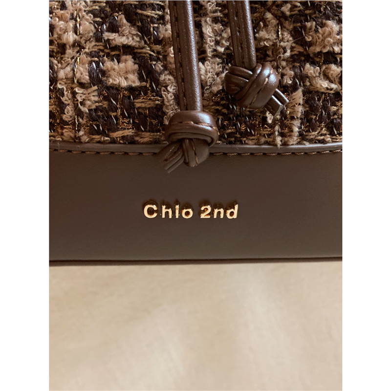 南风Chio2nd 南法香榭水桶包包女秋冬小香风粗花呢手提单肩斜挎包