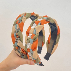 法式寬邊辮子發箍髮飾手工編織網紅時尚新款頭箍洗臉氣質簡約發卡