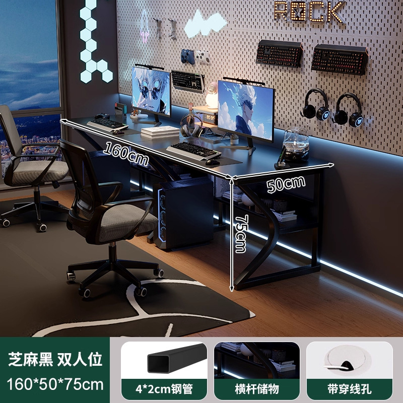 Mesas de dos personas, mesas de computadora blancas, mesas de escritorio, mesas de trabajo para el dormitorio, mesas de trabajo para el hogar con brazo robótico.