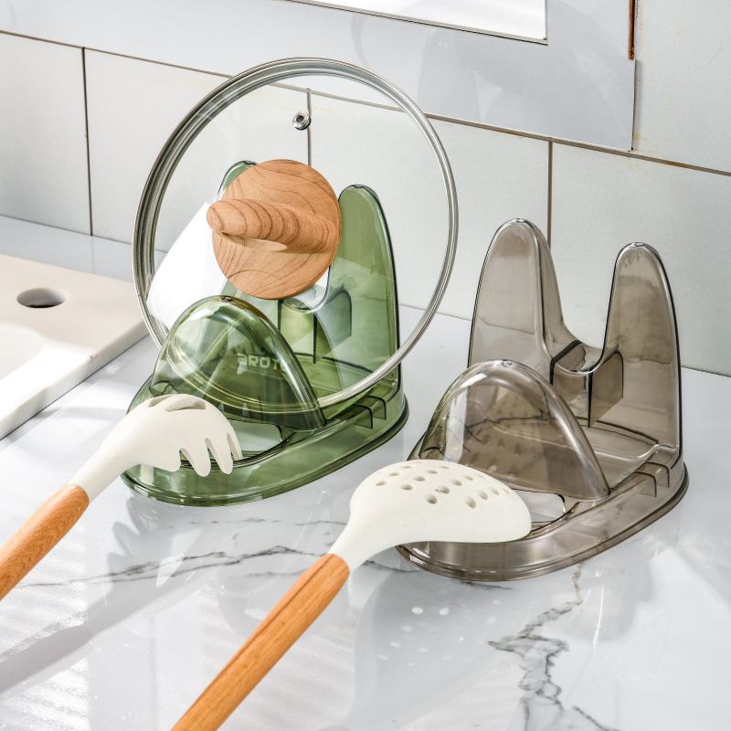 Light luxury transparent pot cover rack kitchen table storage rack household spatula soup spoon widened and deepened cutting board storage rack
