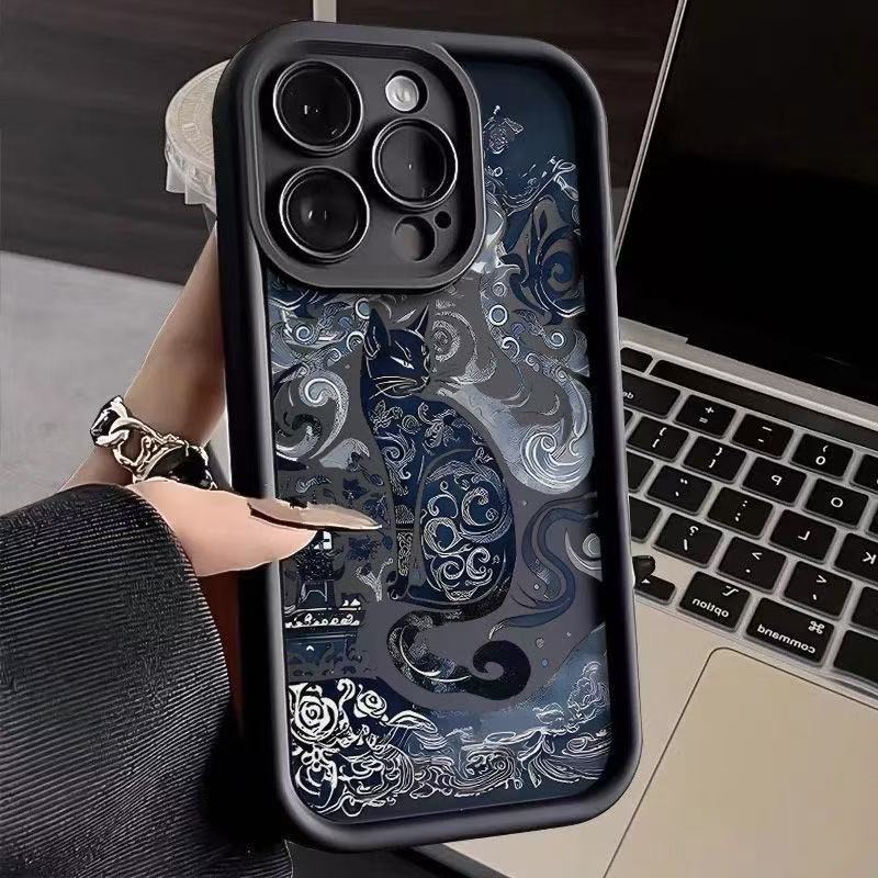Lindo gato tótem para iPhone 16pro funda para teléfono móvil Apple 15/14 Europa y América 13promax nuevo 12