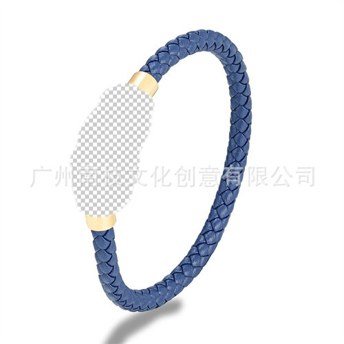 European and American titanium steel bracelet multi-color woven horseshoe buckle gold-plated bracelet stainless steel U-shaped bracelet men and women couple bracelet European and American titanium steel bracelet multi-color woven horseshoe buckle gold-plated bracelet stainless steel U-shaped bracelet men and women couple bracelet