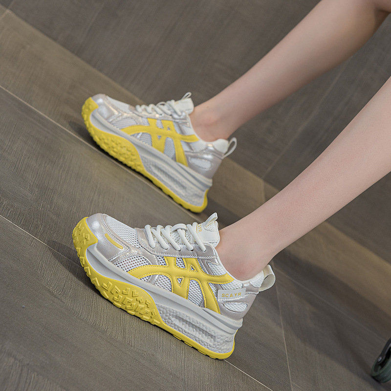 Giày sneaker nữ đế dày tăng chiều cao phong cách cổ điển mùa hè 2026 — M2875 màu be, M2875 Màu tím, M2875 màu vàng