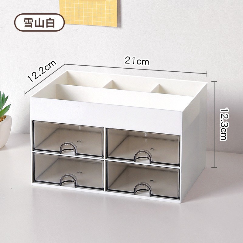 Caja de almacenamiento de portalápices de escritorio de dormitorio de estilo ins Cajón de acrílico Escritorio de estudiante Papelería de oficina Caja transparente