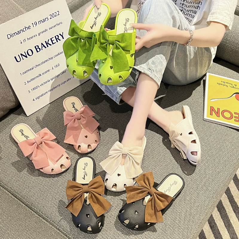 Тапочки, женские летние наряд, популярные в Интернете полутапочки, детские домашние Нескользящие сандалии с мягкой подошвой, детские модные сандалии с защитой от столкновений