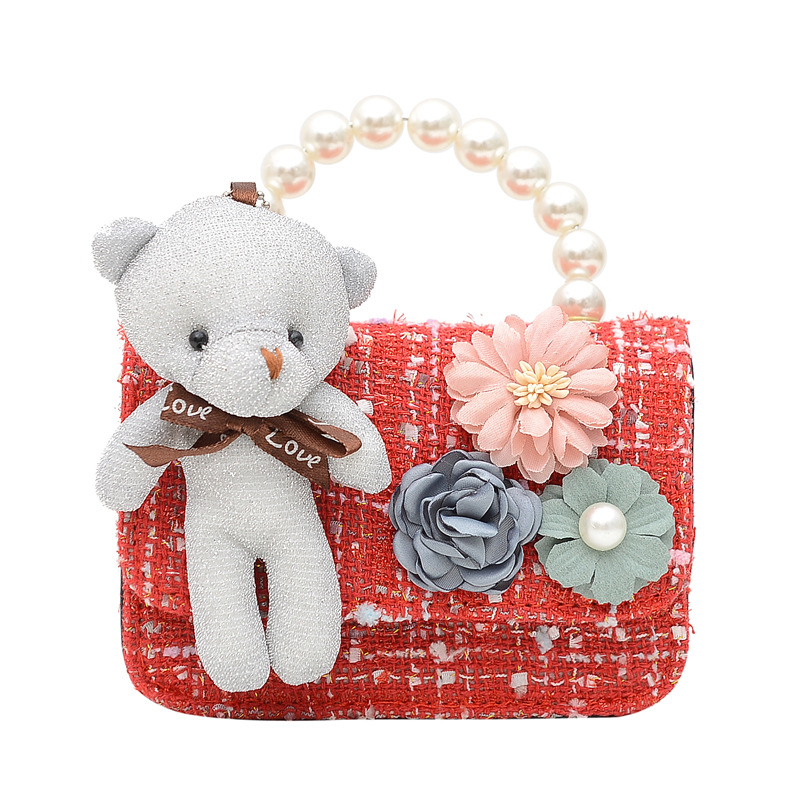 Bolso para niños 2021 nueva niña linda bolsa de mensajero moda princesa perla bolso cadena bolsa de hombro